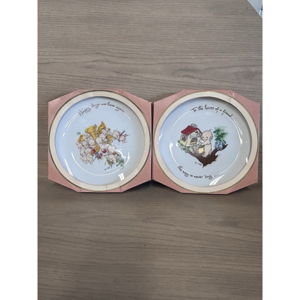 2 Kewpie Collectors Plates Happy Days Are Here Again The House Of A Friend 1973